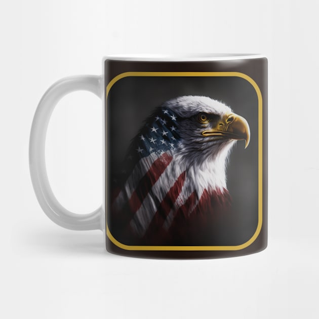 Patriotic American Flag Bald Eagle by AI Art Originals